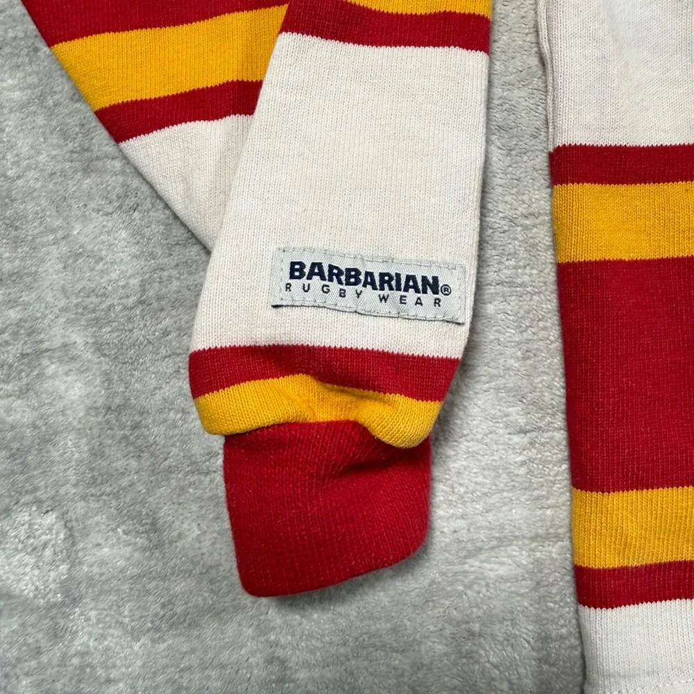 Barbarian Rugby Shirt Mens Small Red Striped Vintage 90s RCSS Field Hockey Polo - Picture 3 of 11